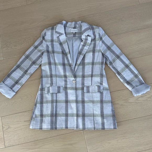 J.O.A. X CHRISELLE LIM Plaid Blazer - Picture 2 of 2
